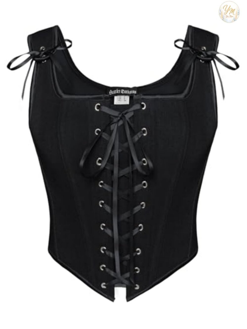 Renaissance Corset Top Lace Up Overbust Bustier with 12 Plastic Bones